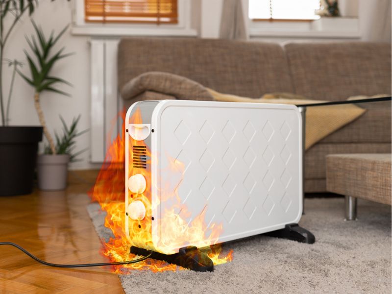 Space Heater On Fire